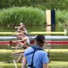 Hugo (in de rode boot), klaar voor de start van de D-finale
